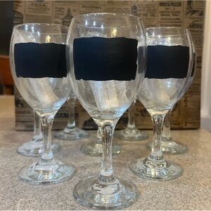 Anchor Hocking Glass Wine Glasses with Chalkboard And Chalk, Set Of 8